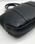 Coach Black Pebbled Leather Convertible Central Satchel Bag