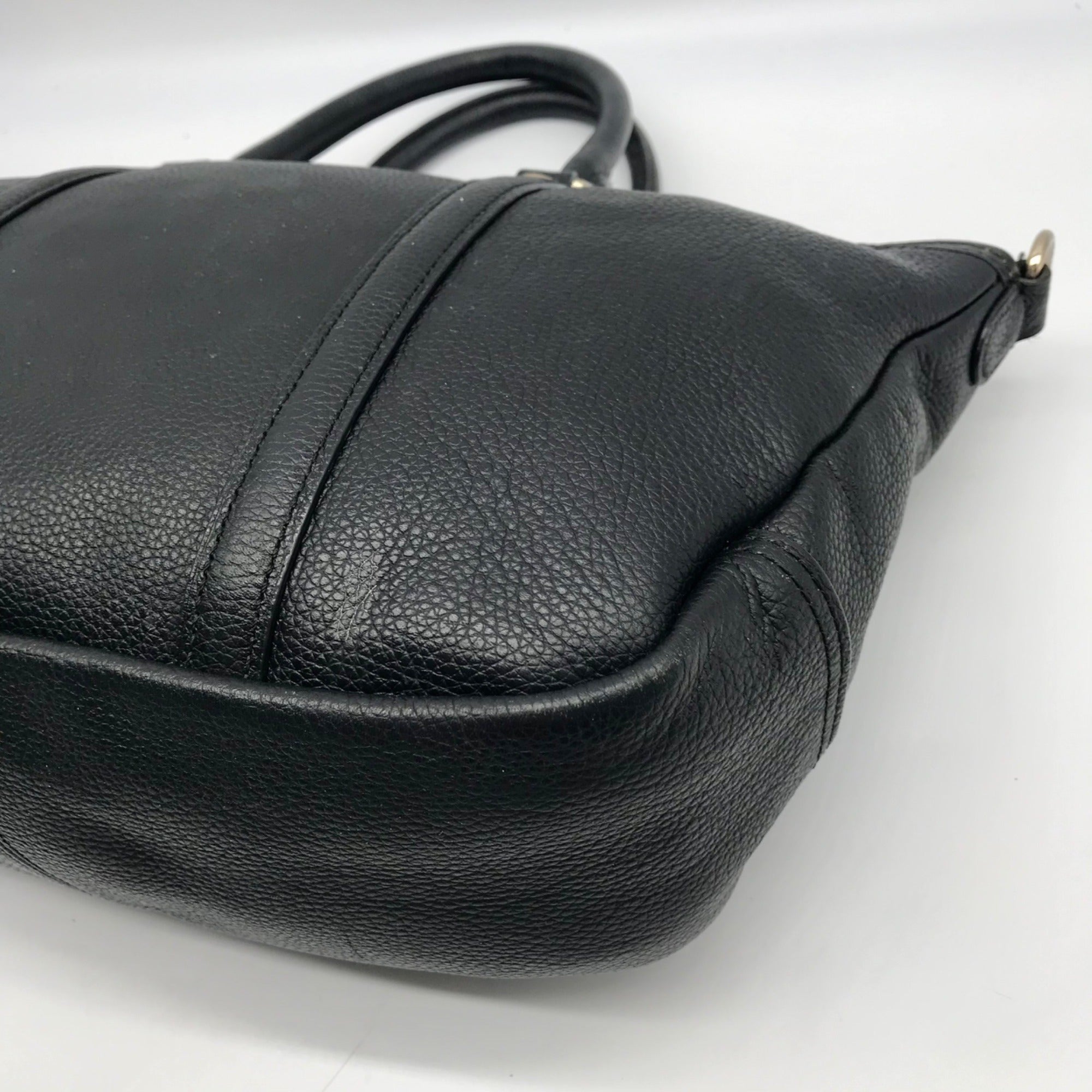 Coach Black Pebbled Leather Convertible Central Satchel Bag