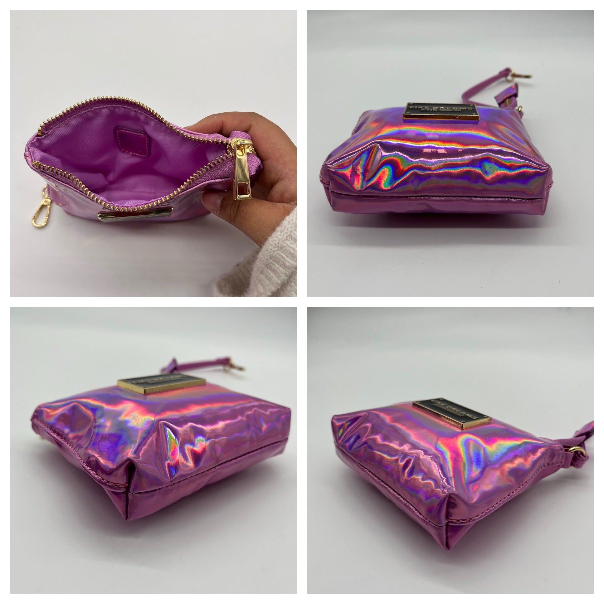 Like Dreams Hologram Clear Satchel With Inner Pouch