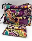 Vera Bradley Multi-Colored Plum Crazy Pattern Fabric Bag