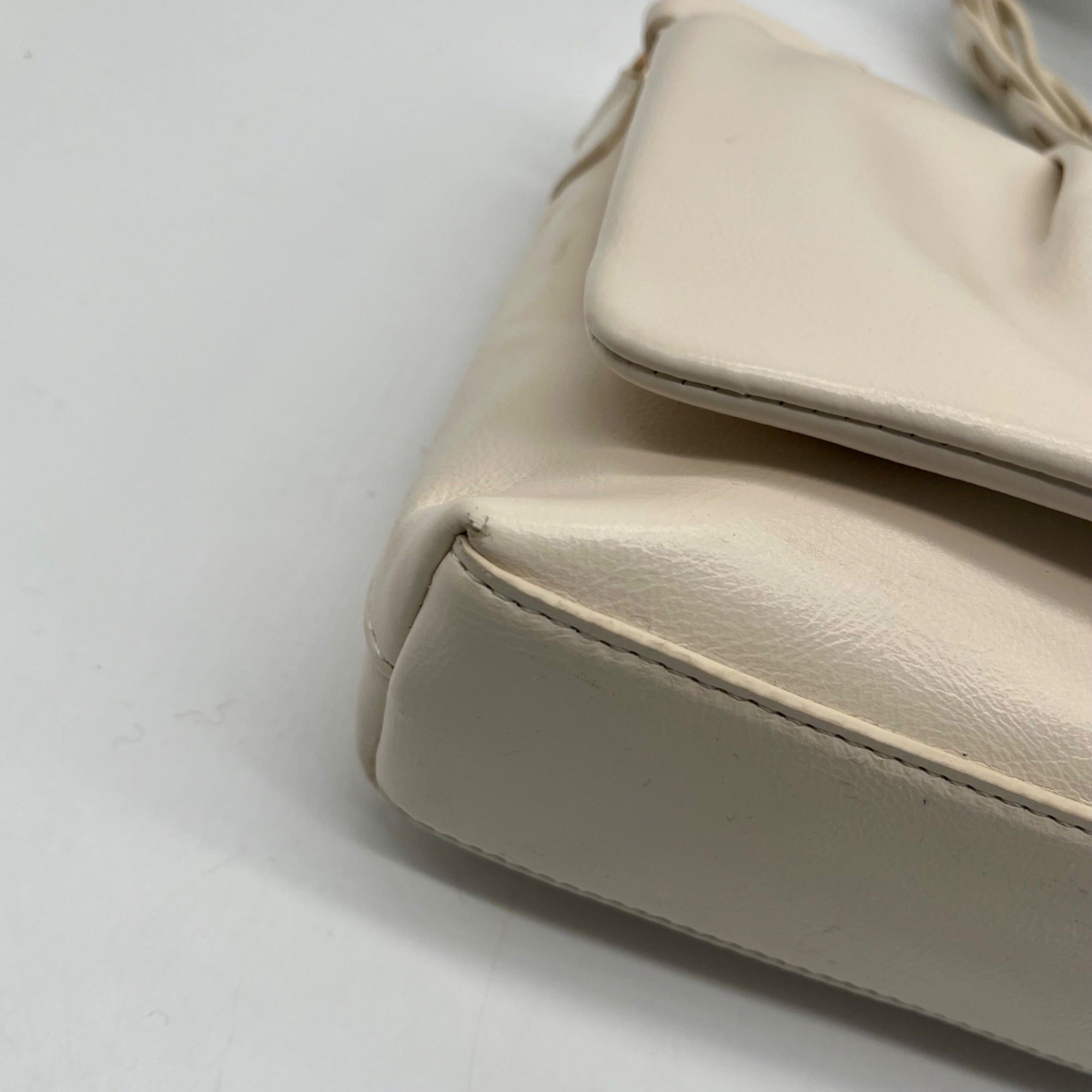MMs Brands White Faux Leather Crossbody