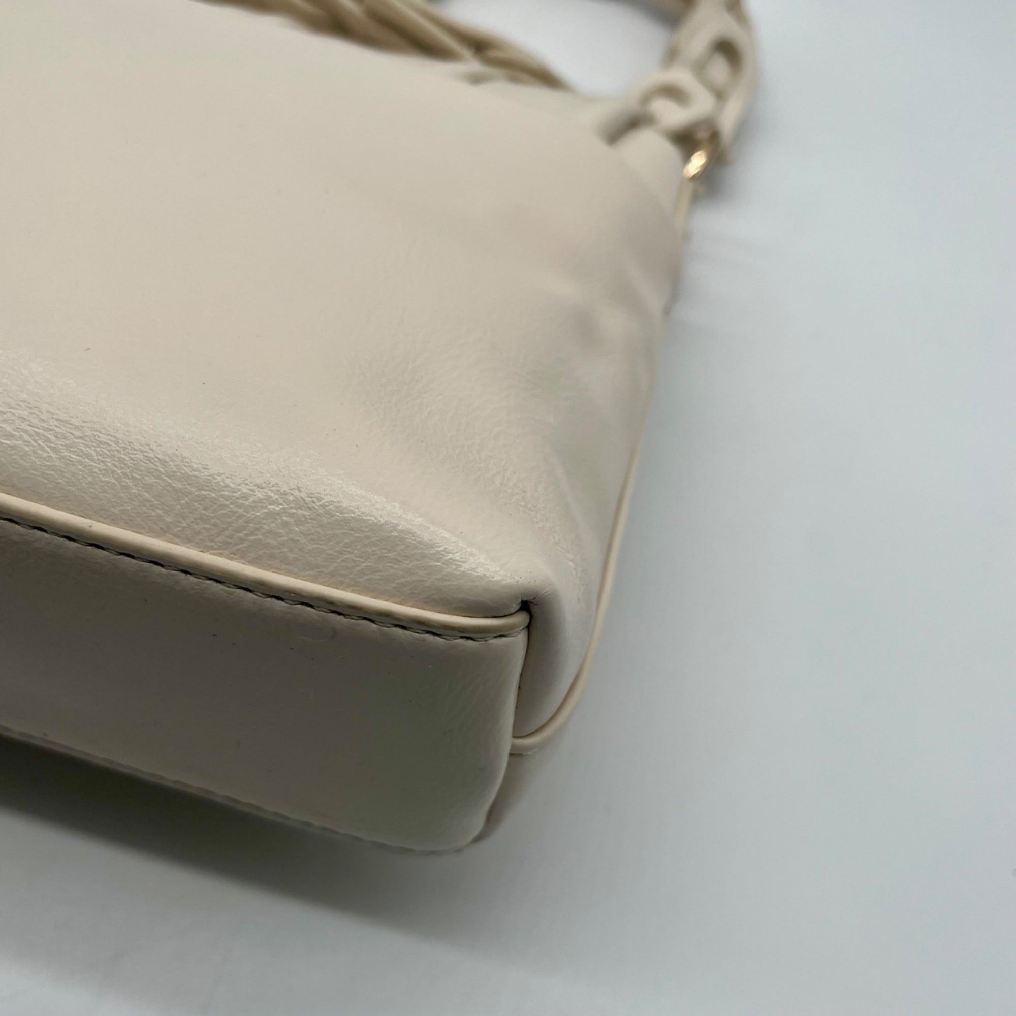 MMs Brands White Faux Leather Crossbody