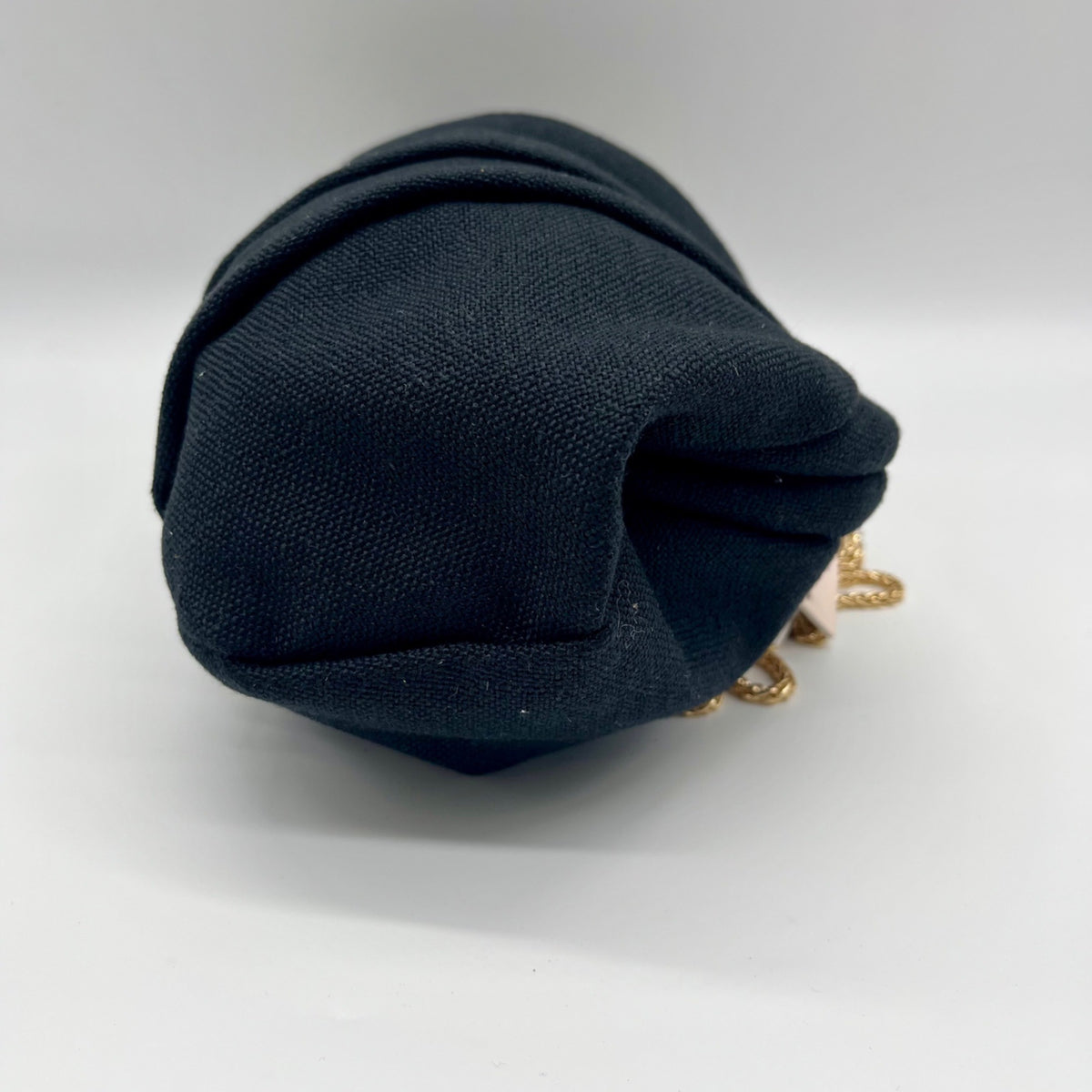 Aqua Black Linen &amp; Cotton Pouch with Bag Charm