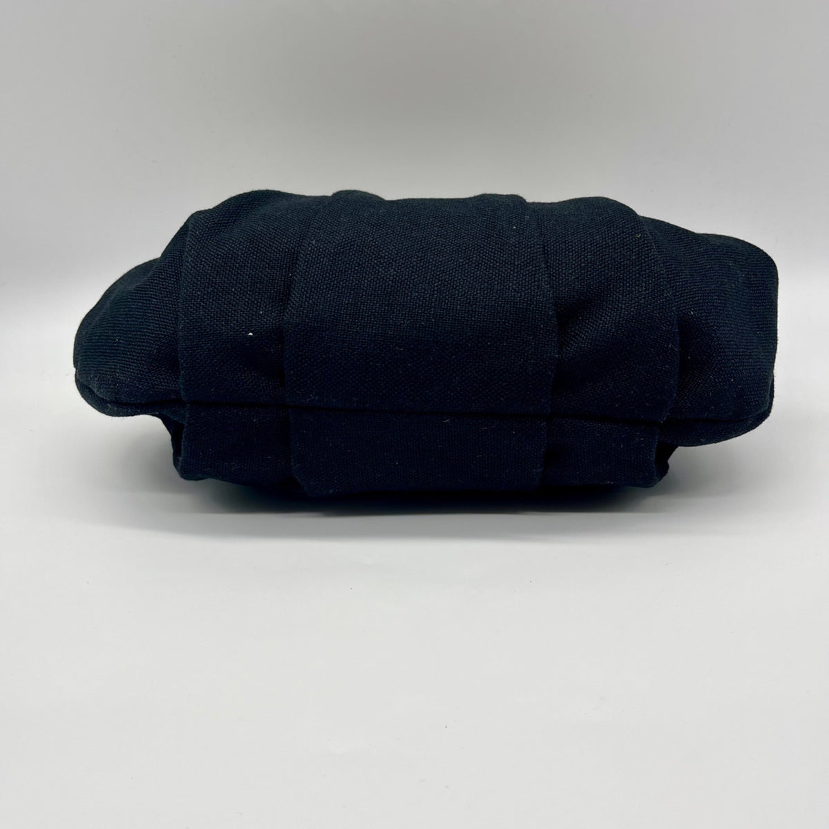 Aqua Black Linen &amp; Cotton Pouch with Bag Charm