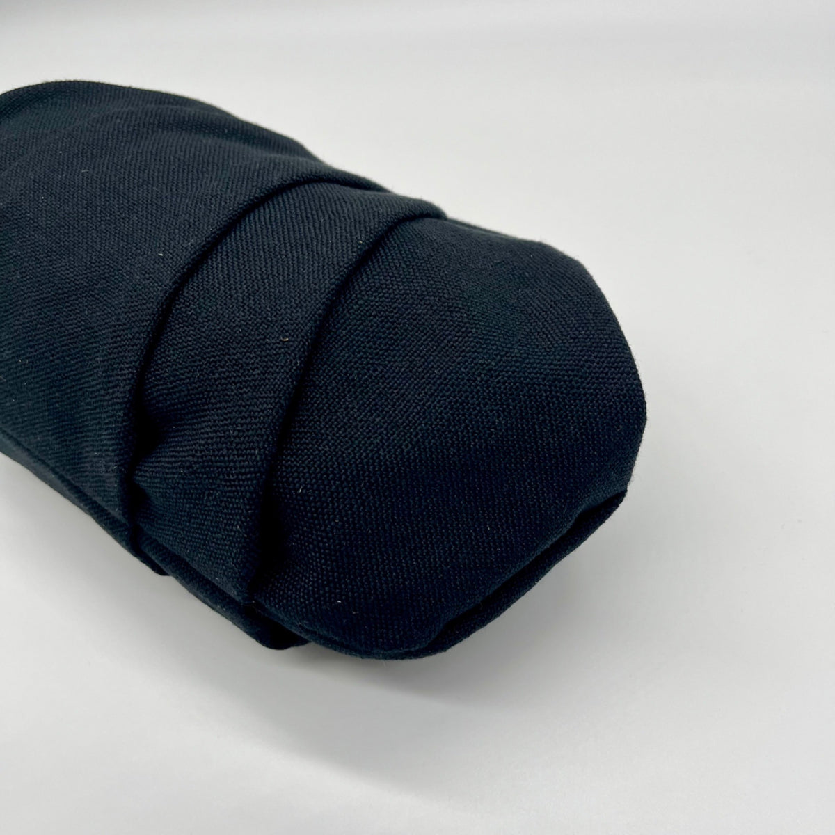 Aqua Black Linen &amp; Cotton Pouch with Bag Charm