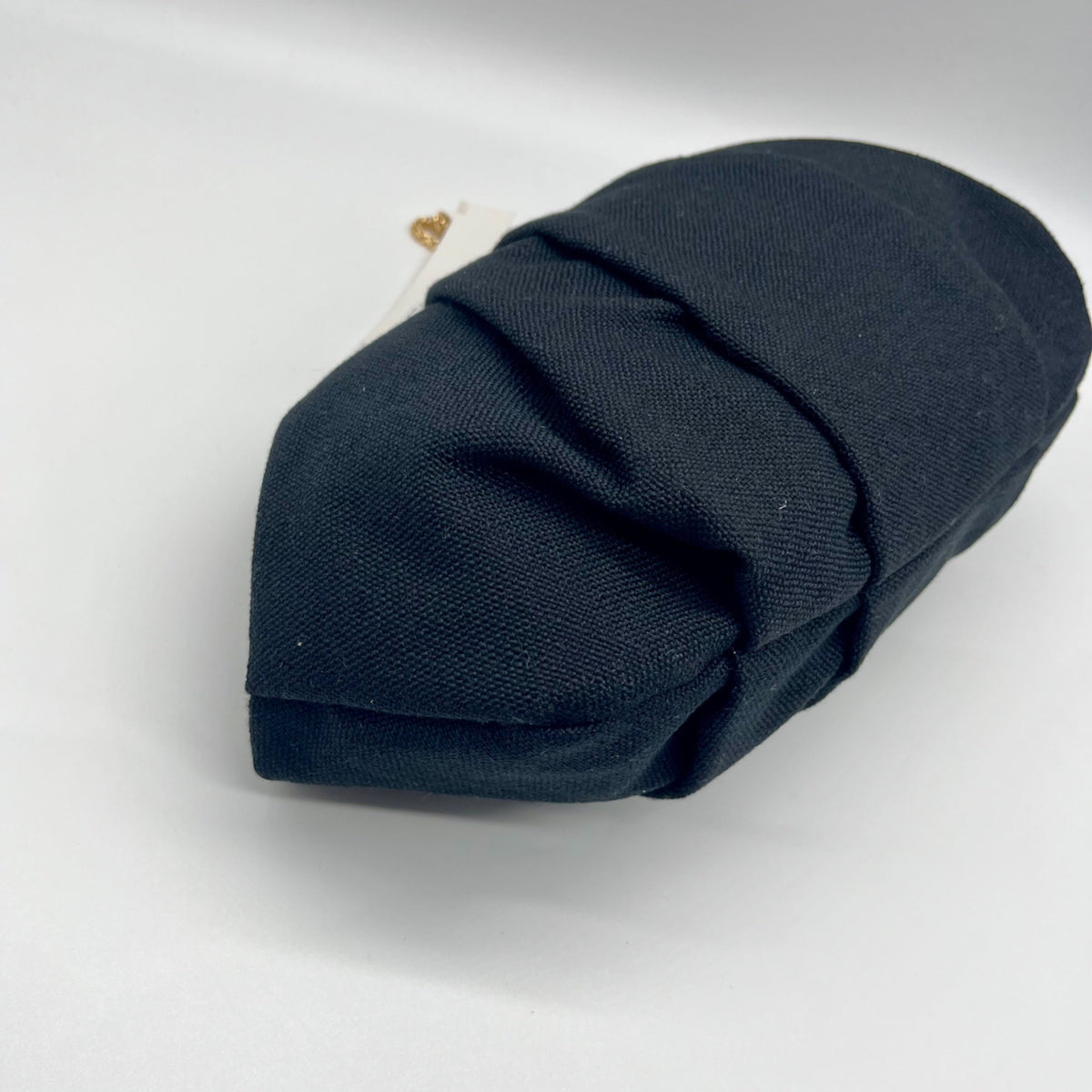 Aqua Black Linen &amp; Cotton Pouch with Bag Charm