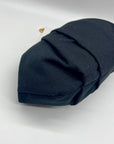 Aqua Black Linen & Cotton Pouch with Bag Charm