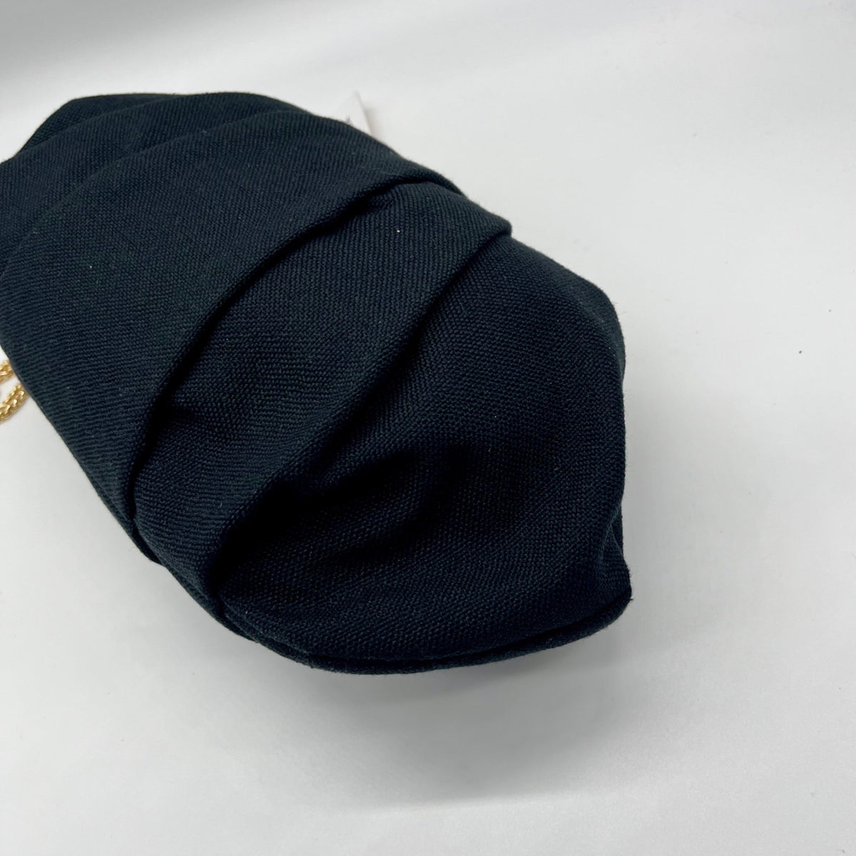 Aqua Black Linen &amp; Cotton Pouch with Bag Charm