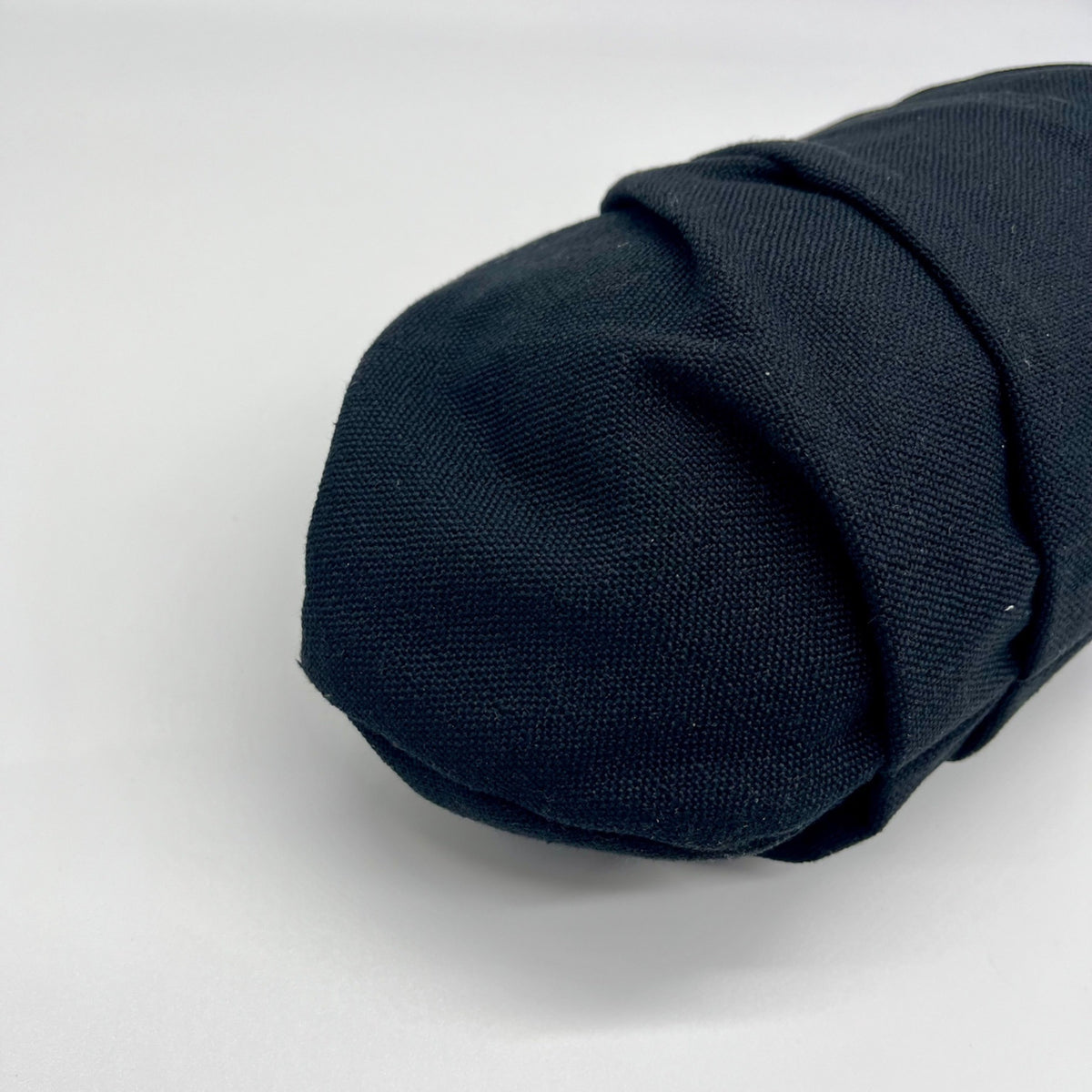 Aqua Black Linen &amp; Cotton Pouch with Bag Charm