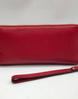 Michael Kors Red Pebbled Leather Jet Set Continental Wristlet