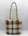 Salvatore Ferragamo Multicolor Woven Leather Gancini Shoulder Bag