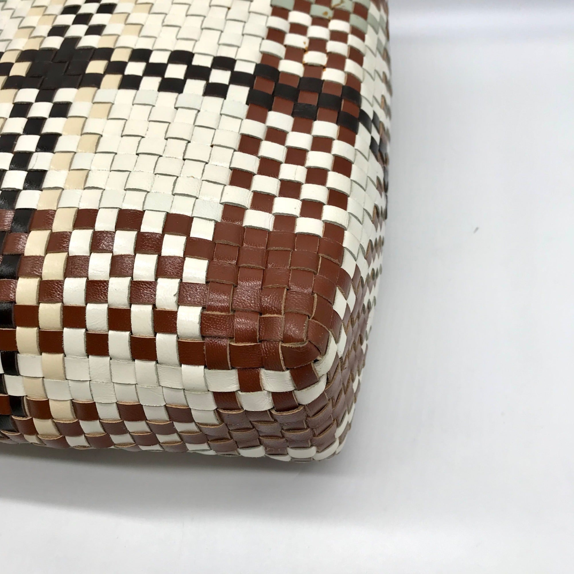 Salvatore Ferragamo Multicolor Woven Leather Gancini Shoulder Bag