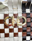 Salvatore Ferragamo Multicolor Woven Leather Gancini Shoulder Bag