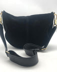 Elizabeth And James Black Suede Scott Half Moon Crossbody