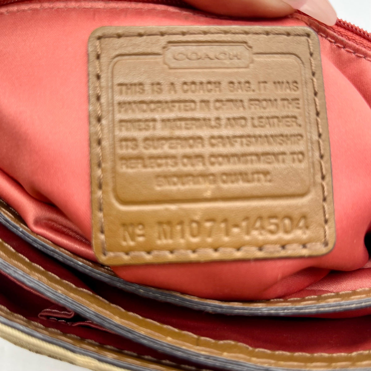 Coach Tan Signature Canvas Peyton Shoulder Bag 14504