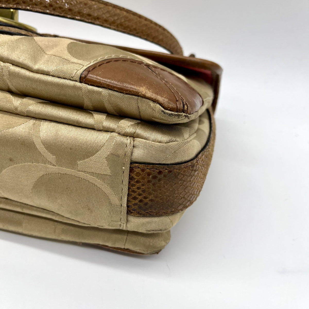 Coach Tan Signature Canvas Peyton Shoulder Bag 14504
