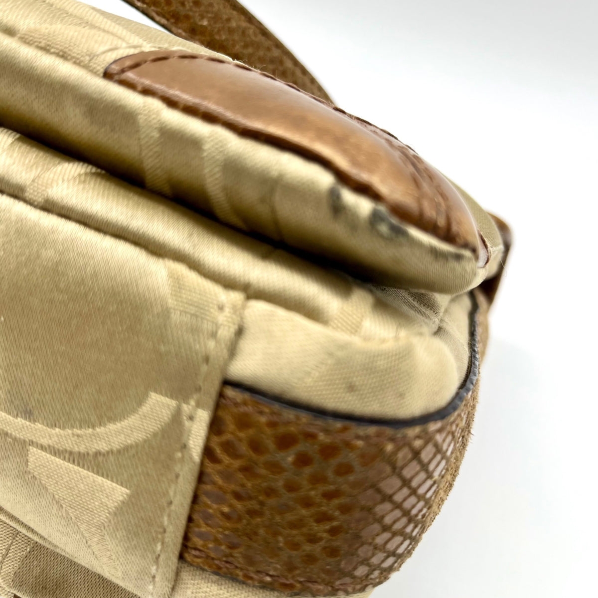 Coach Tan Signature Canvas Peyton Shoulder Bag 14504