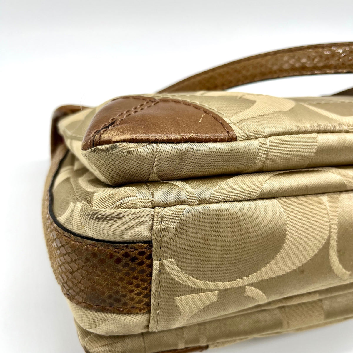 Coach Tan Signature Canvas Peyton Shoulder Bag 14504