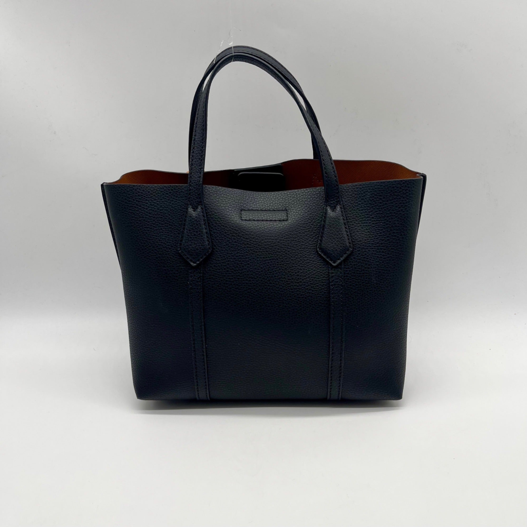Tory Burch Black Small Pebbled Leather Parry Tote