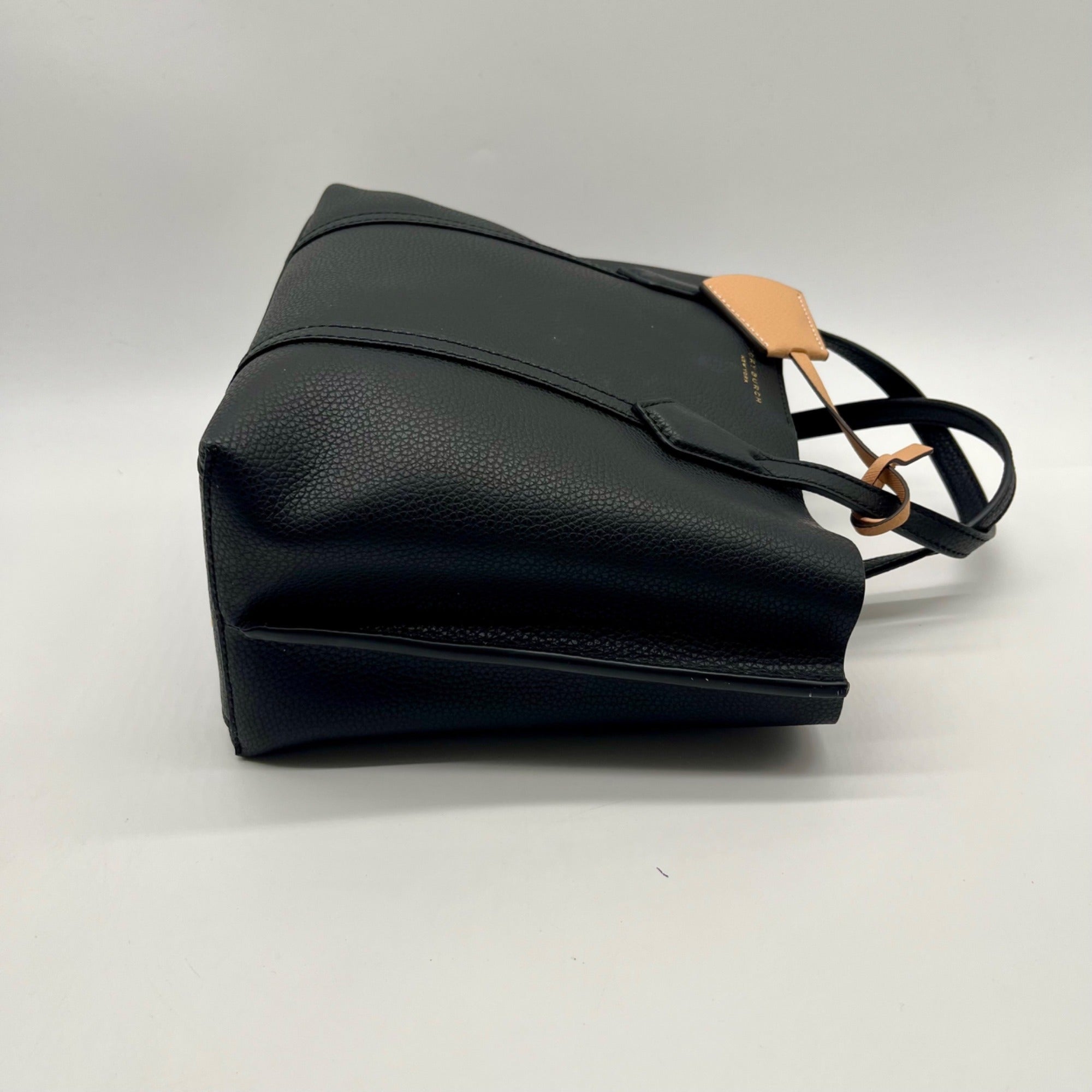 Tory Burch Black Small Pebbled Leather Parry Tote