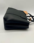 Tory Burch Black Small Pebbled Leather Parry Tote