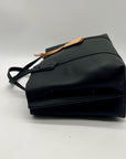 Tory Burch Black Small Pebbled Leather Parry Tote