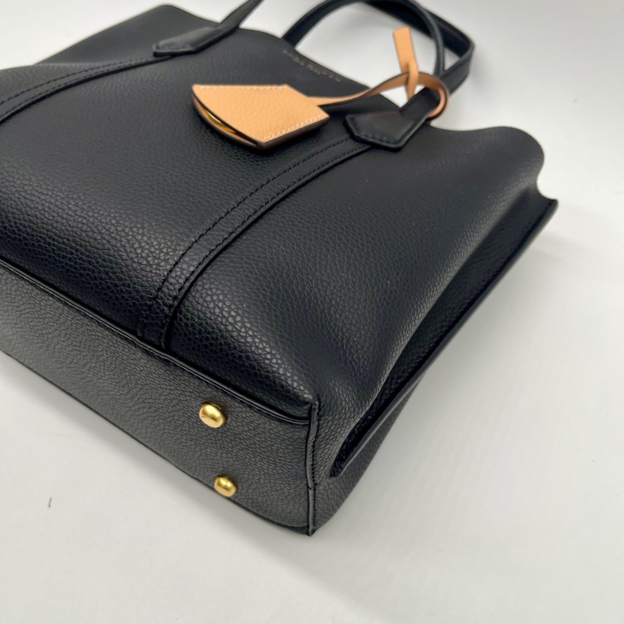Tory Burch Black Small Pebbled Leather Parry Tote