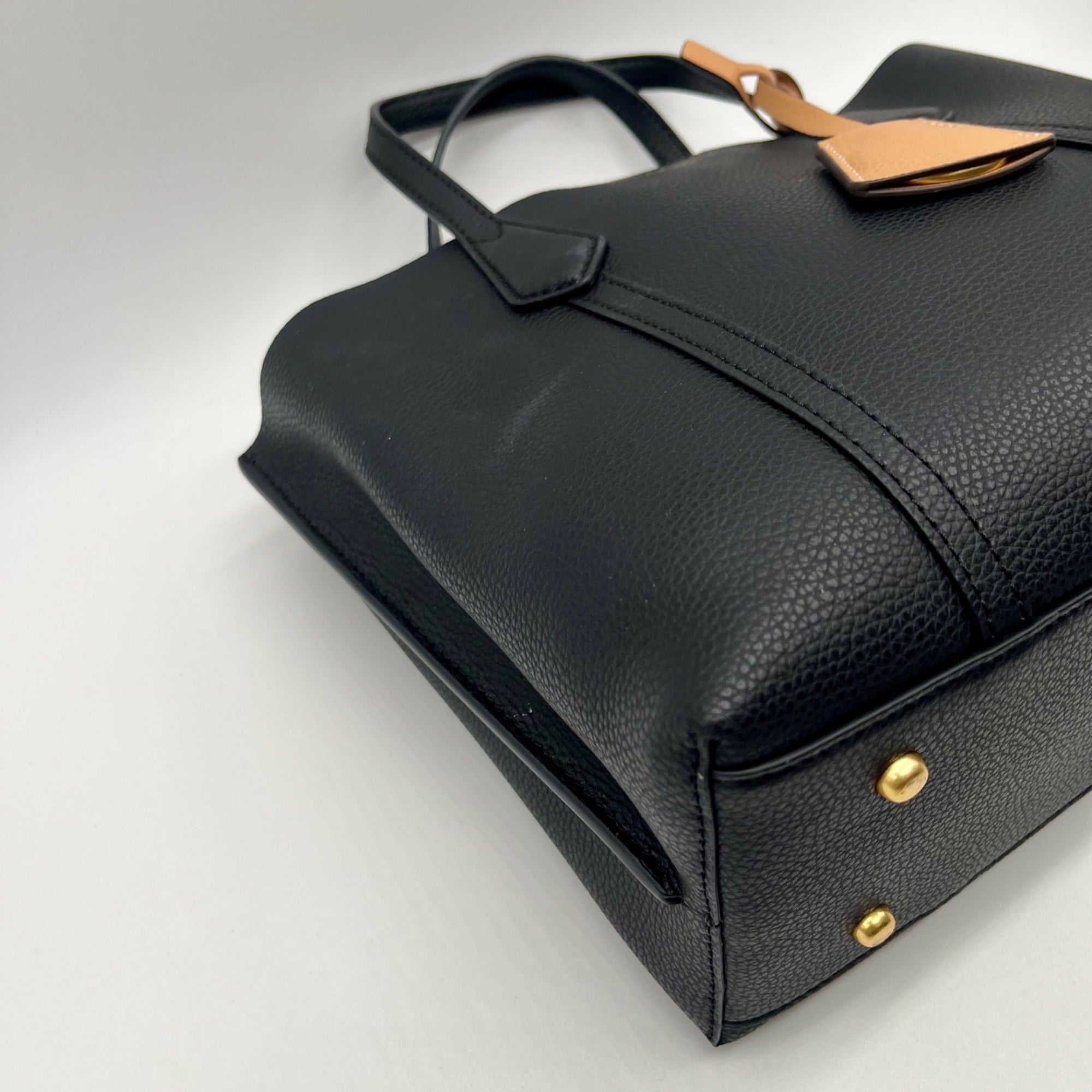 Tory Burch Black Small Pebbled Leather Parry Tote
