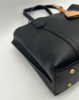 Tory Burch Black Small Pebbled Leather Parry Tote