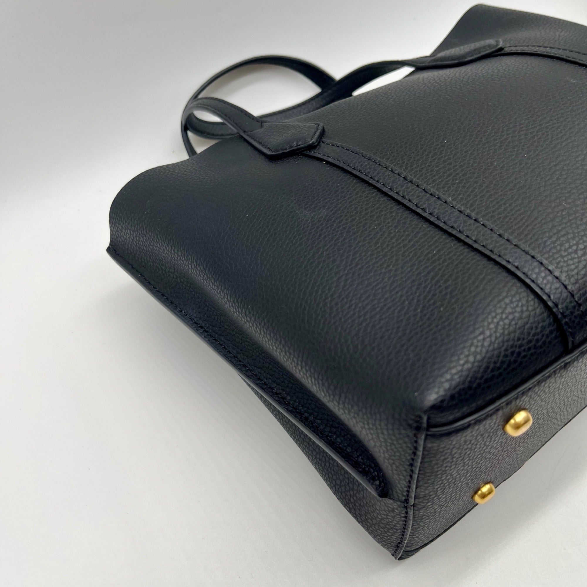 Tory Burch Black Small Pebbled Leather Parry Tote