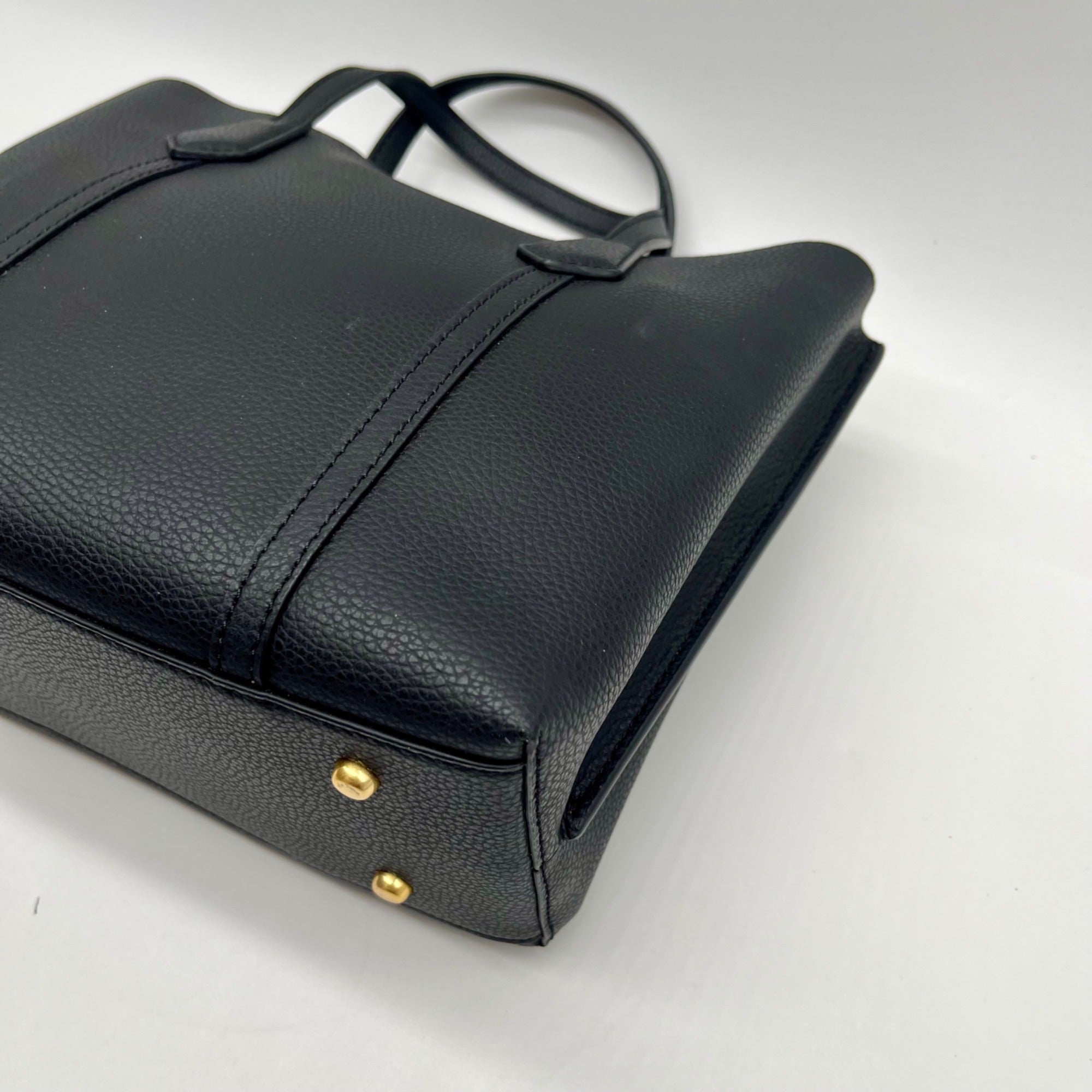 Tory Burch Black Small Pebbled Leather Parry Tote