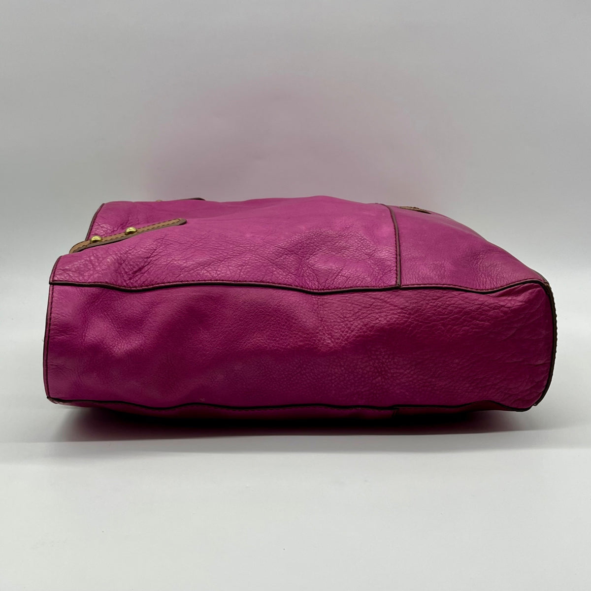 Fossil Fuchsia Pebbled Leather Zoey Tote Bag