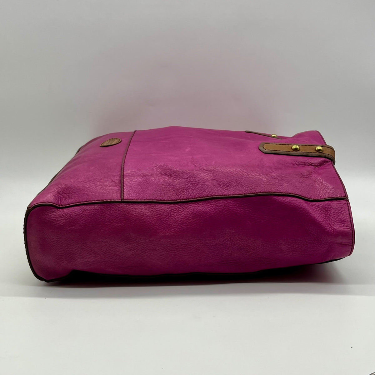 Fossil Fuchsia Pebbled Leather Zoey Tote Bag