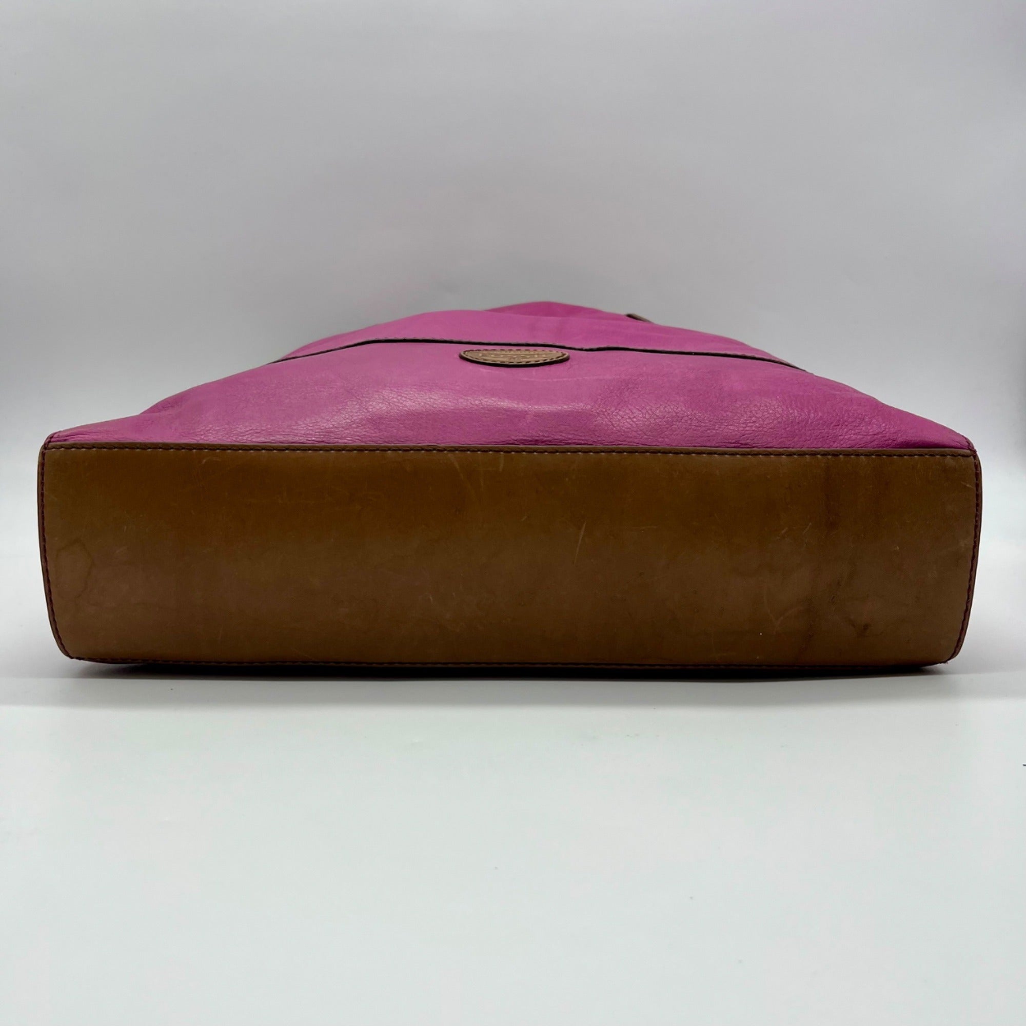 Fossil Fuchsia Pebbled Leather Zoey Tote Bag