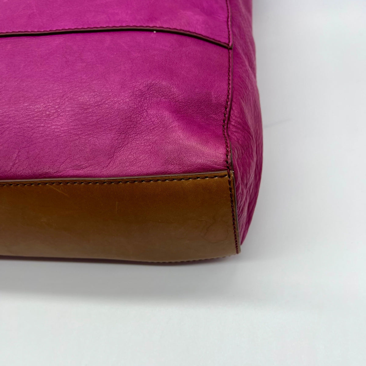 Fossil Fuchsia Pebbled Leather Zoey Tote Bag