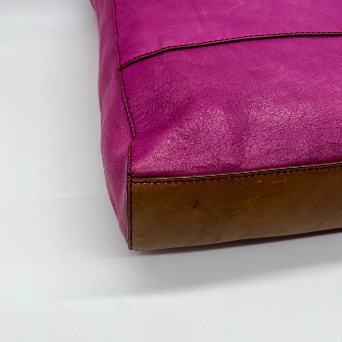 Fossil Fuchsia Pebbled Leather Zoey Tote Bag