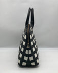 Kate Spade Black And White Canvas Checkered Grove Street Domed Satchel Bag