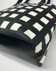 Kate Spade Black And White Canvas Checkered Grove Street Domed Satchel Bag