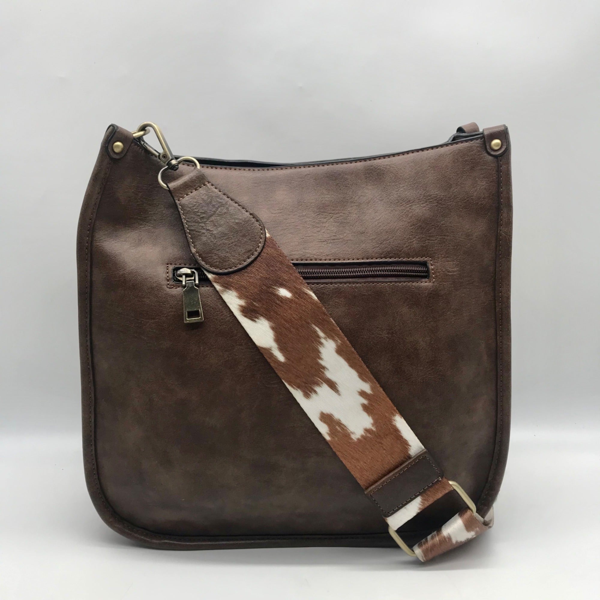 Charleston Brown Faux Leather Crossbody Bag
