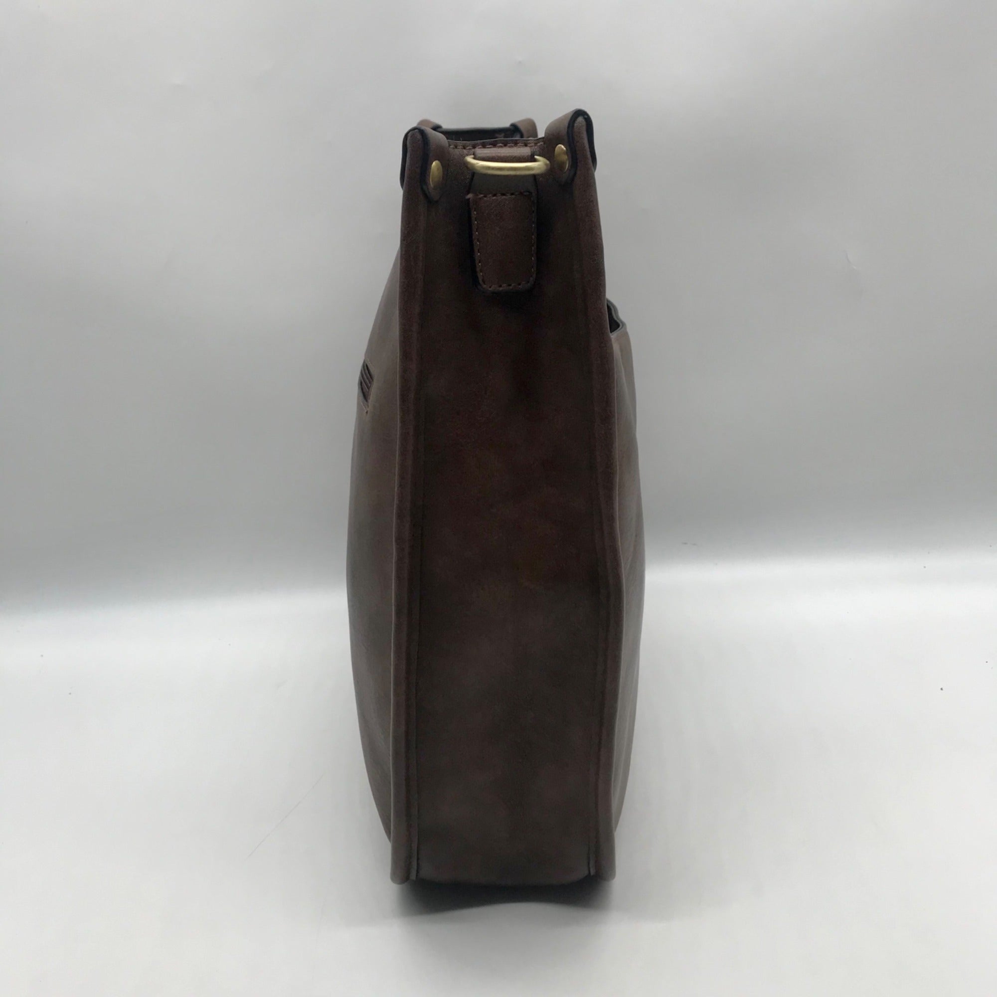 Charleston Brown Faux Leather Crossbody Bag