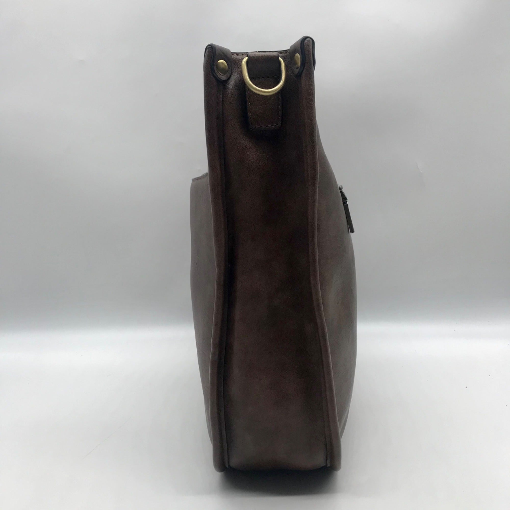 Charleston Brown Faux Leather Crossbody Bag