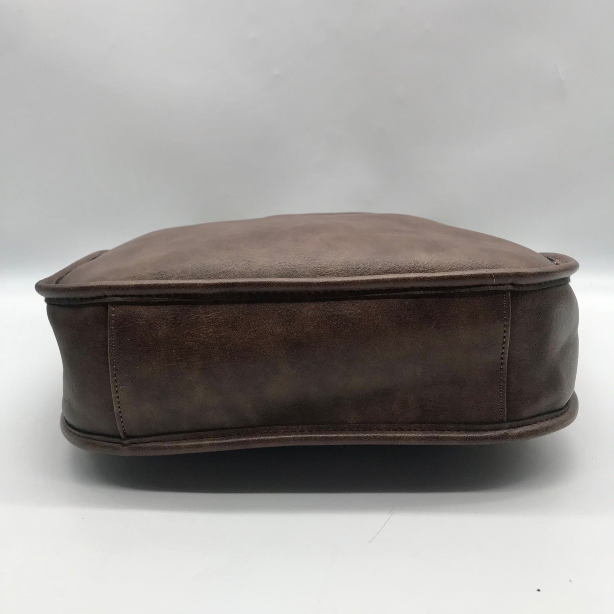 Charleston Brown Faux Leather Crossbody Bag