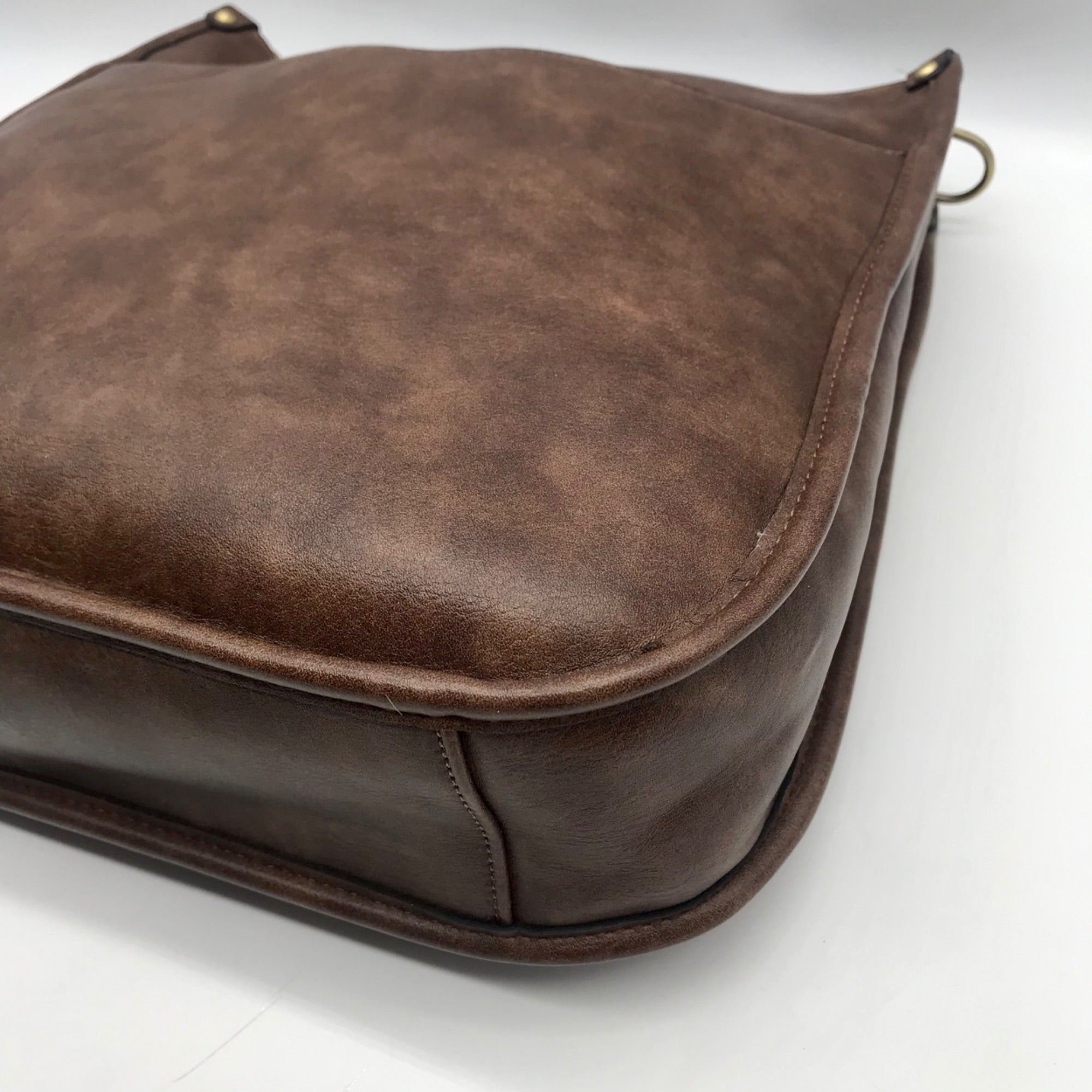 Charleston Brown Faux Leather Crossbody Bag
