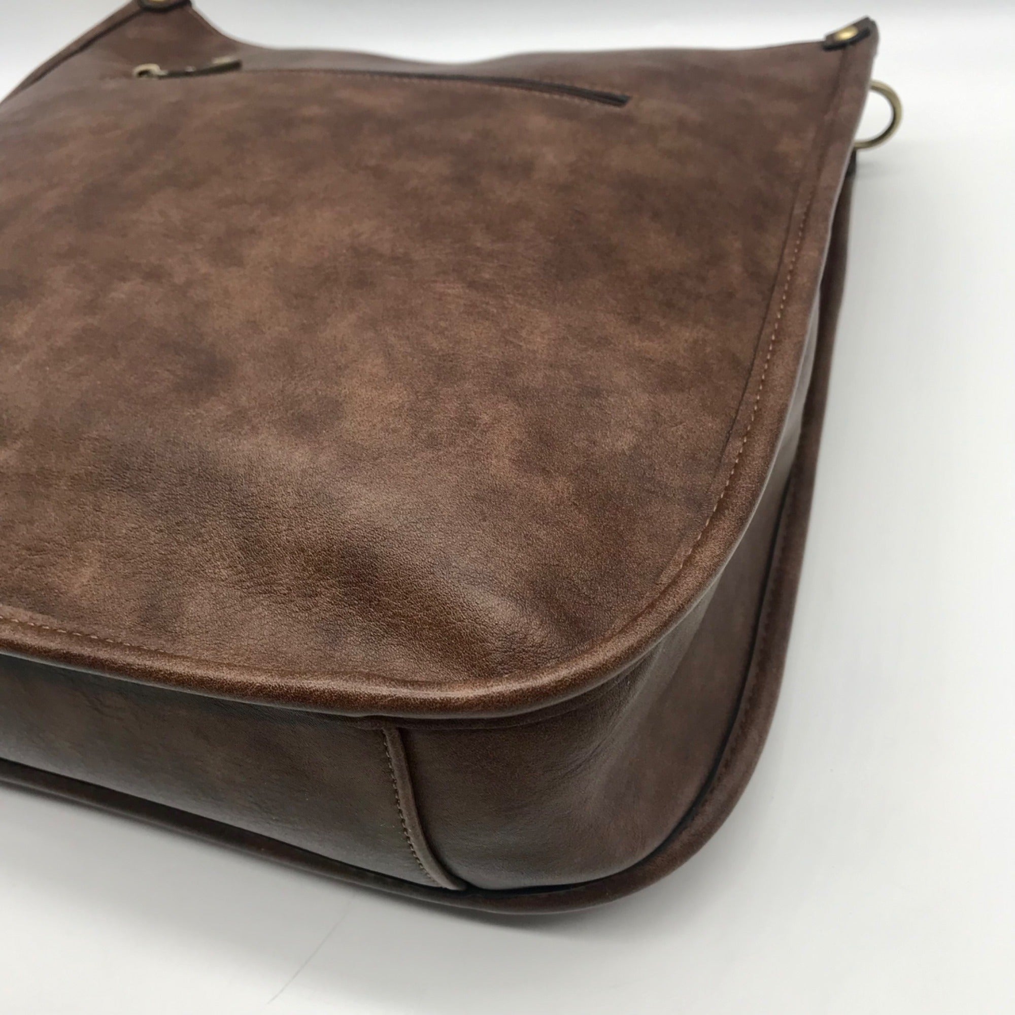 Charleston Brown Faux Leather Crossbody Bag