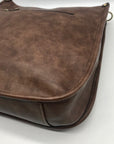 Charleston Brown Faux Leather Crossbody Bag