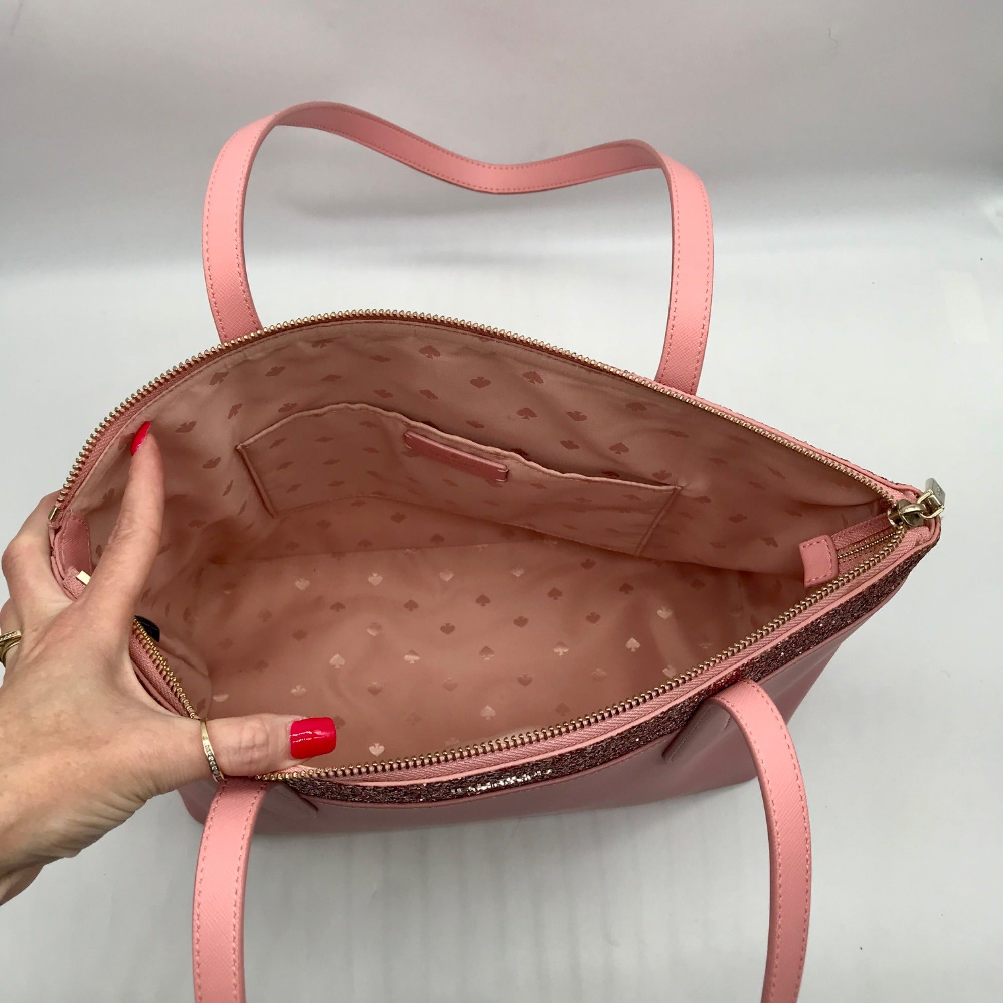 Kate Spade Flash Pink Glitter Tote Bag
