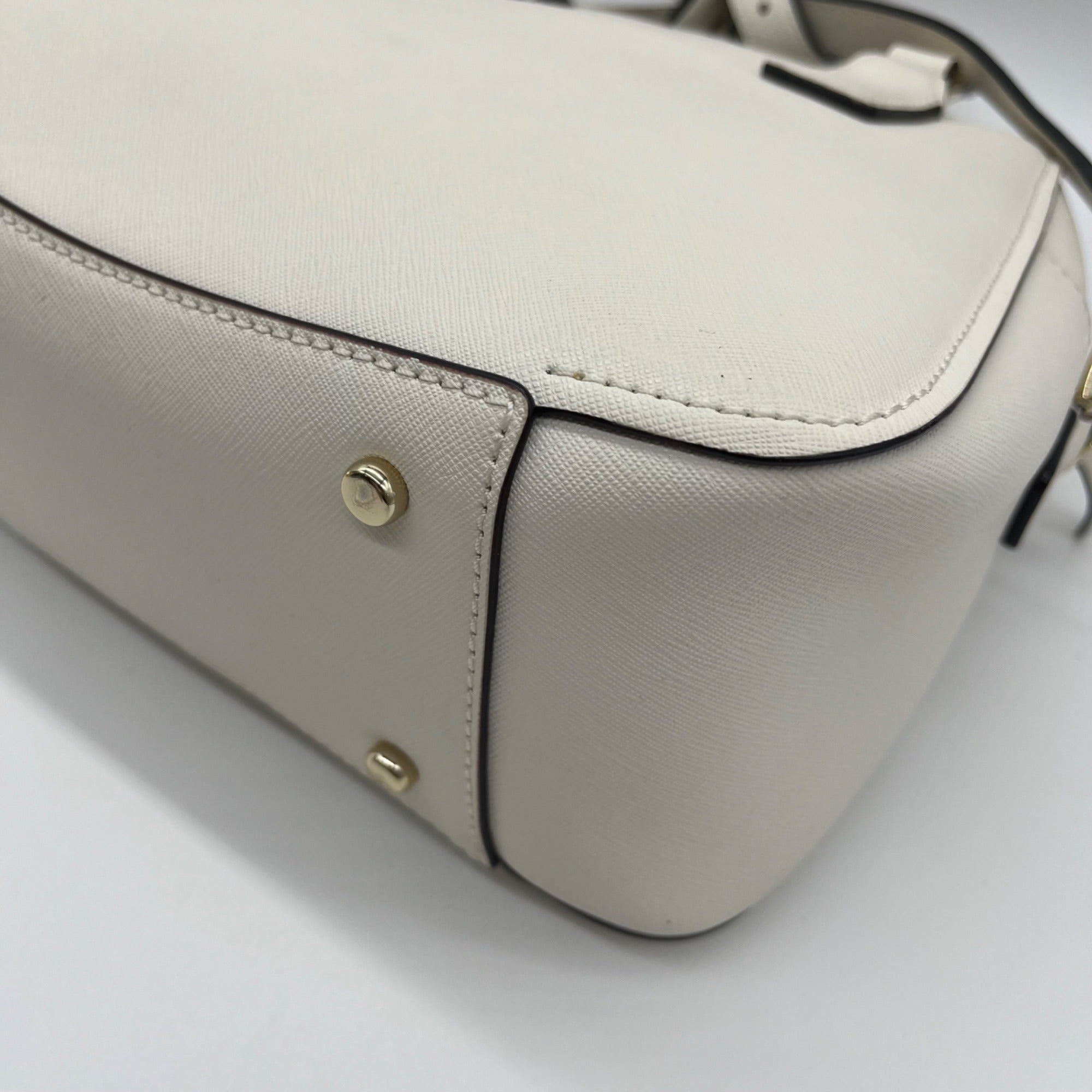 Kate Spade White Saffiano Leather Cameron Street Little Babe Satchel