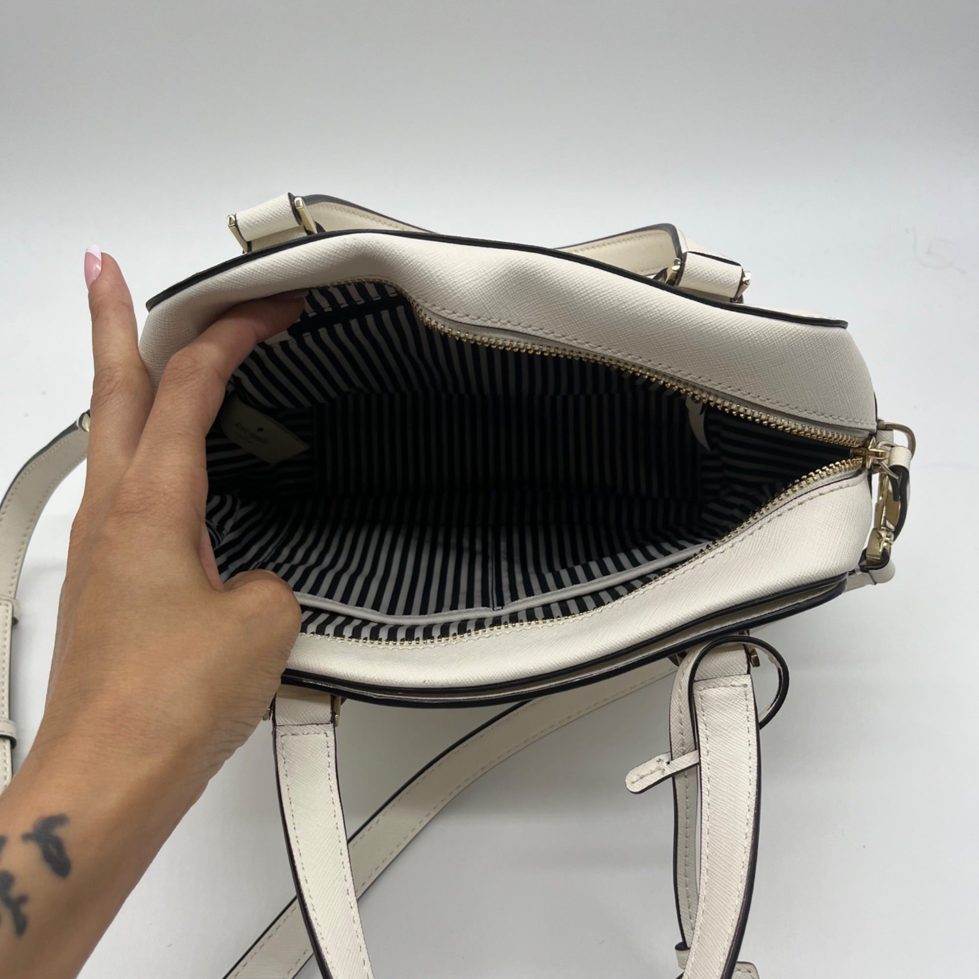 Kate Spade White Saffiano Leather Cameron Street Little Babe Satchel