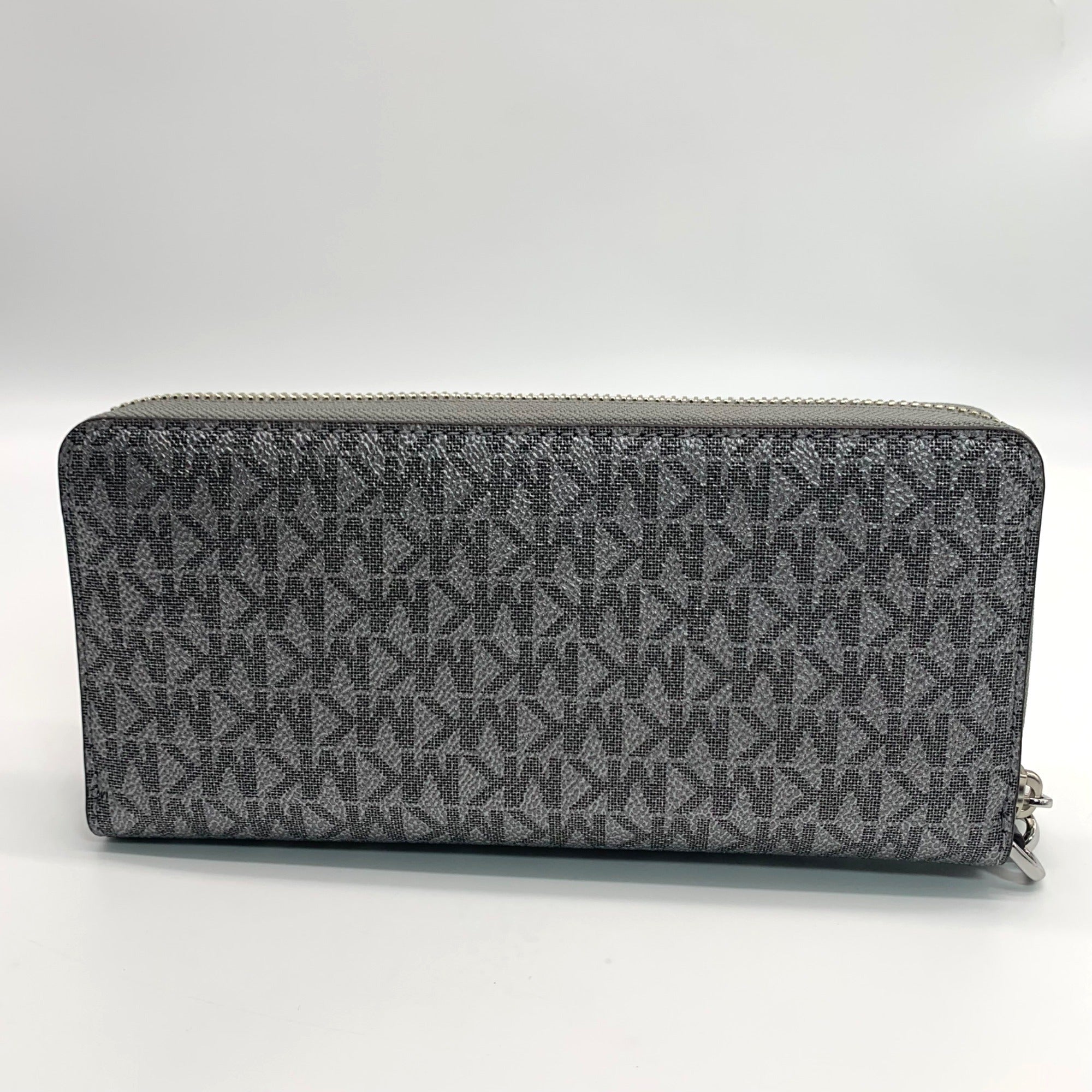 Michael Kors Dark Silver Monogram Jet Set Wristlet