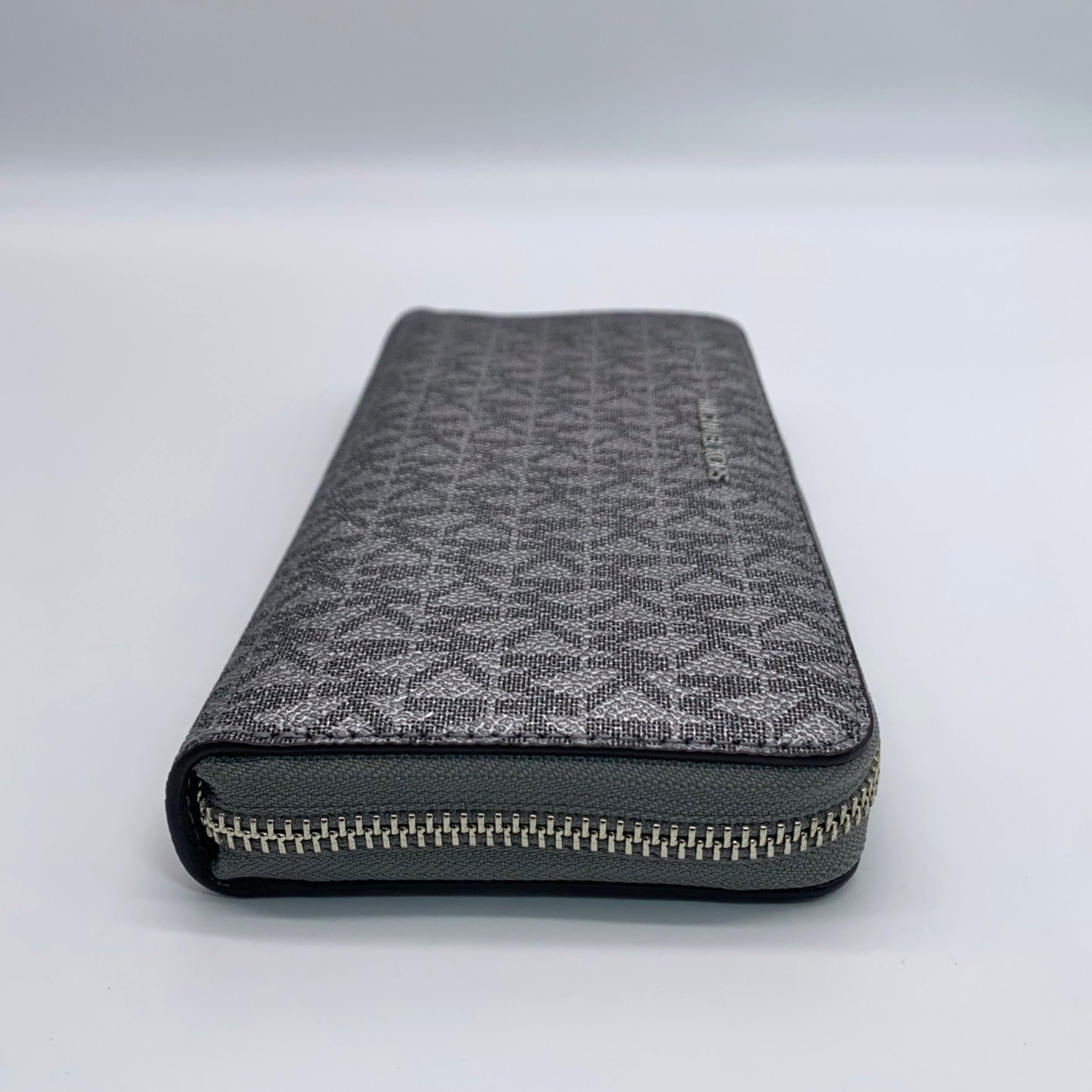 Michael Kors Dark Silver Monogram Jet Set Wristlet